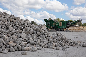 pile of aggregate products on site