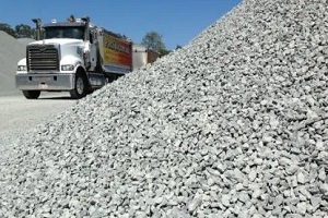 truck in aggregate yard