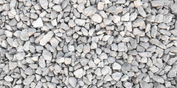 Flat surface of crushed stones