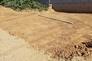 fill dirt placed in backyard