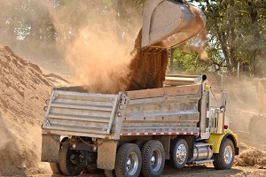 loading fill dirt in truck