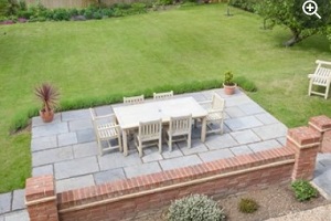 patio with landscape