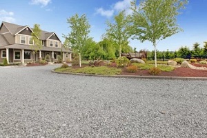 gravel driveway outside Florida house