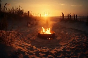 firepit in sand