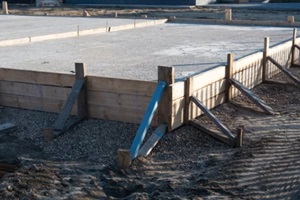 concrete foundation for new house building