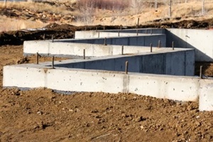 zig zag concrete foundation on a home being built