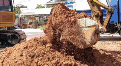 Punta Gorda fill dirt being dumped out of truck