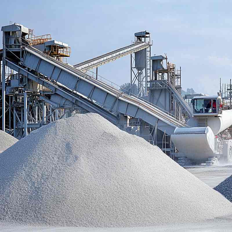 aggregates getting processed on site