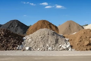 various piles of multiple fill dirt