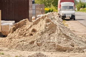 pile of sand near construction site