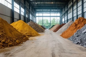 various piles of fill dirt in Central Florida quarry