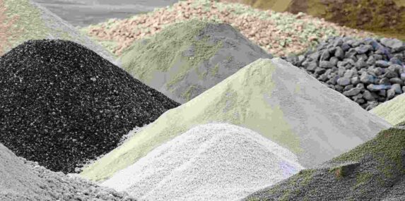 Piles of Aggregate at Florida Aggregate Supplier Site