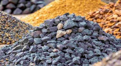 Piles of Aggregate Materials Used in Construction