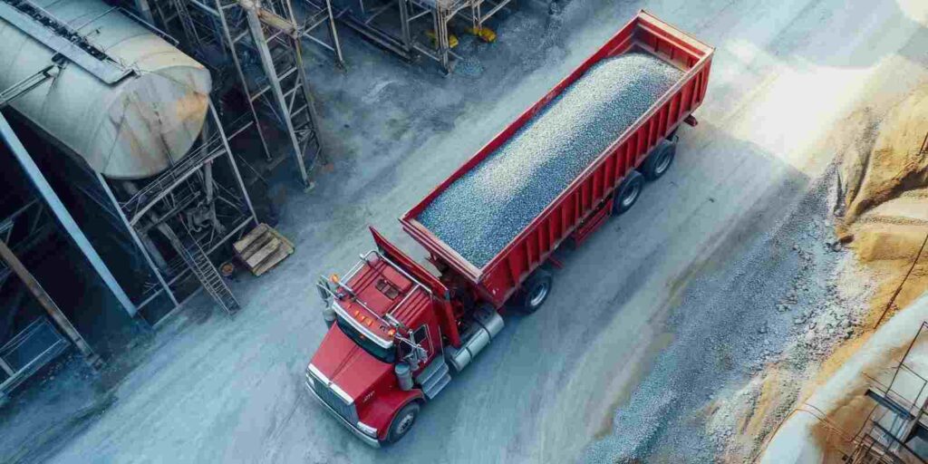 Dump Truck Transporting Aggregate Sand in Lakeland, FL