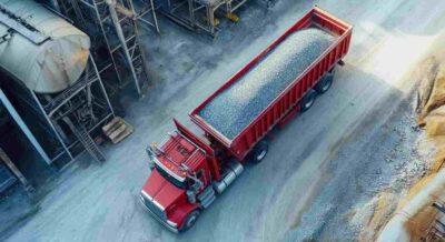 Dump Truck Transporting Aggregate Sand in Lakeland, FL