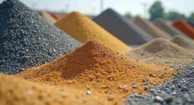 Piles of Different Aggregate Sand and Fill Dirt