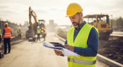 Engineer Estimating Fill Dirt and Aggregate Sand for Large Construction Site in Lakeland, FL