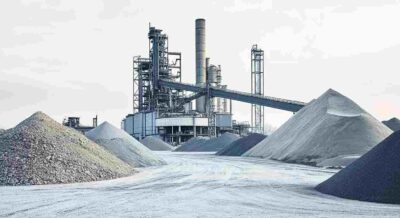 Industrial Facility with Large Piles of Fine White and Regular Sand from Punta Gorda, FL quarry