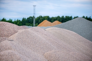 Large Piles of Construction Sand at Site