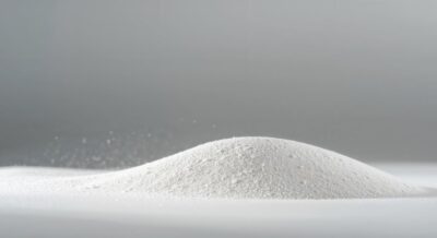 White Prestige Sand from Punta Gorda, FL quarry Spread on A Gray Surface